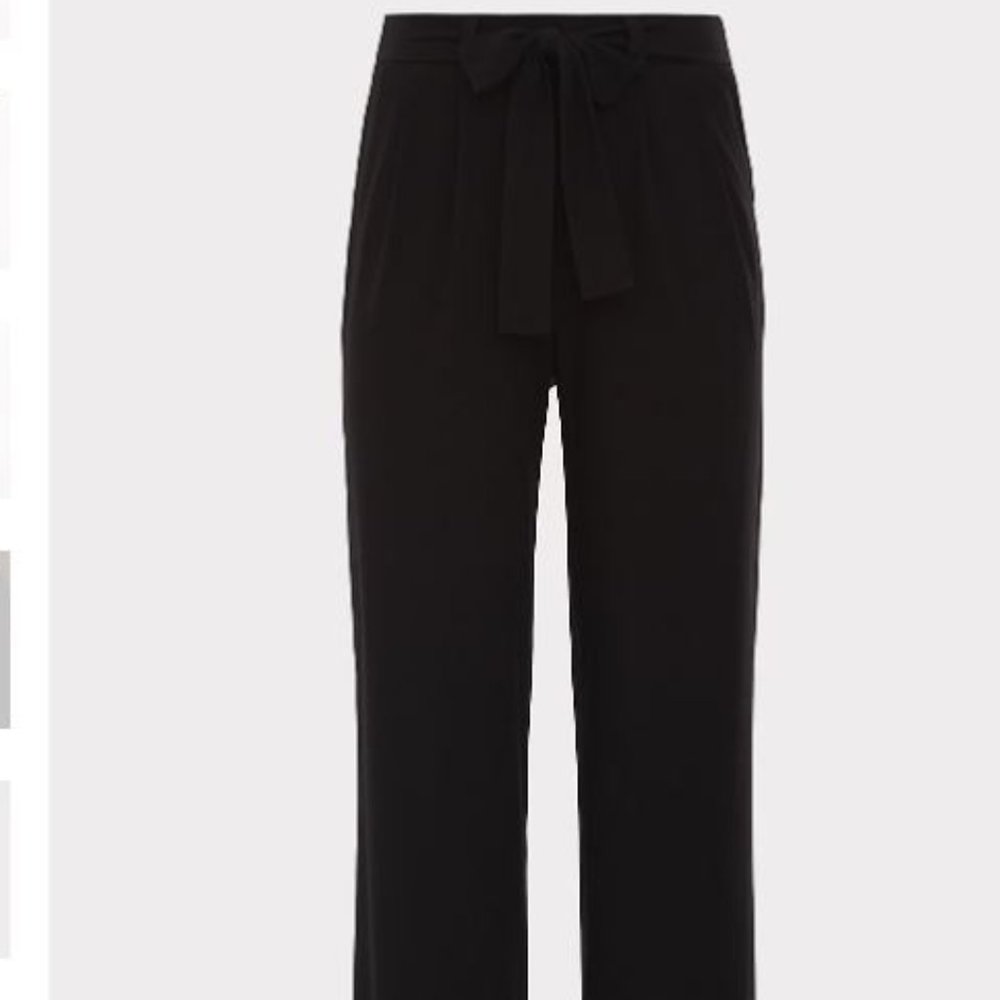 Torrid Black Crepe Self Tie Wide Leg Pant